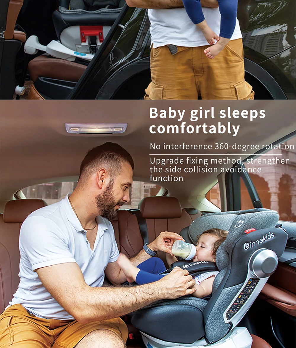 Innokids детское безопасное сиденье для детей 0-12 лет, автомобильное детское автомобильное кресло с поворотом на 360 градусов, сидящее детское