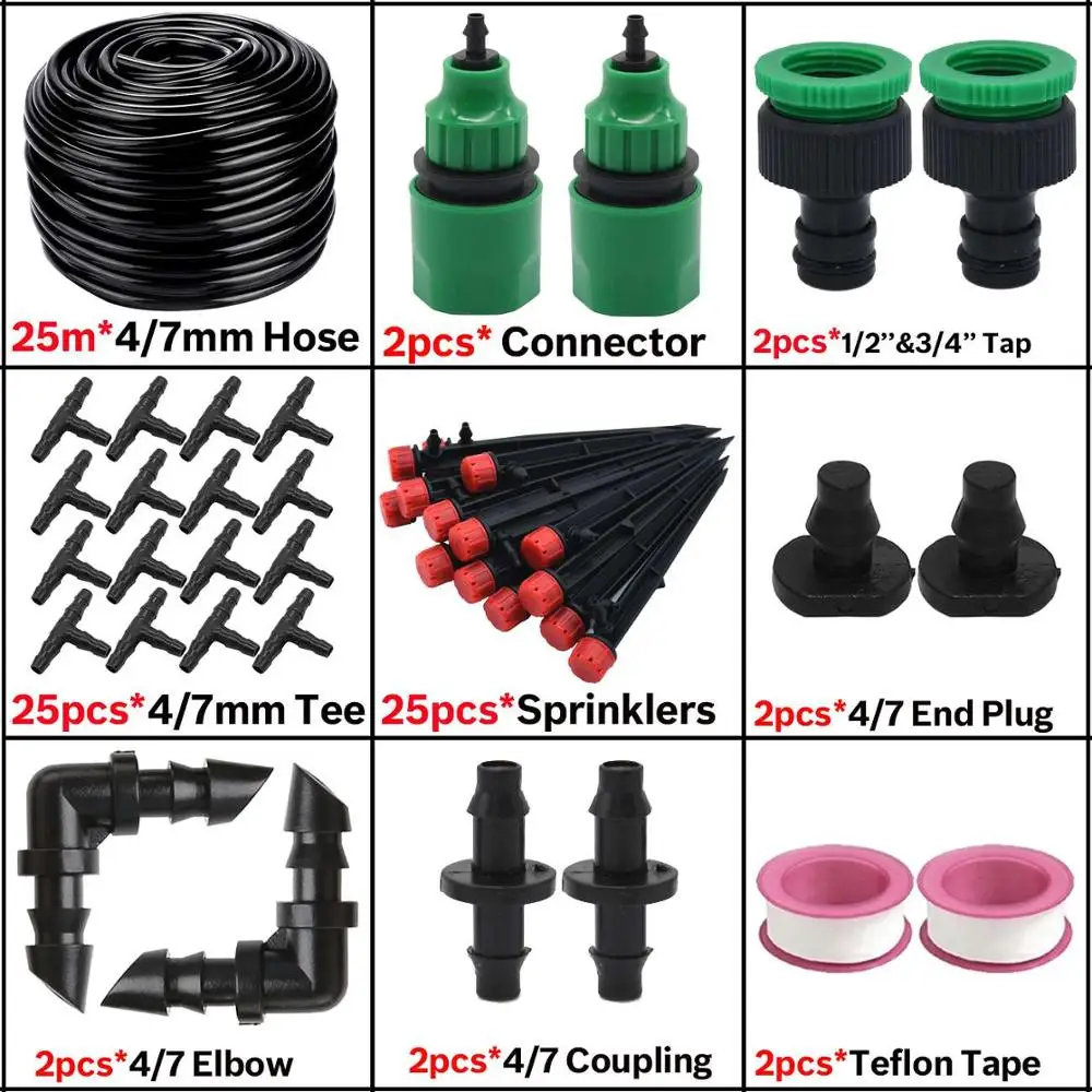 KSL01-KIT105-25M-A KESLA сад балкон теплица DIY автоматический полив наборы микро капельного орошения системы для растений бонсай Регулируемая капельница - Цвет: KSL01-KIT105-25M-A