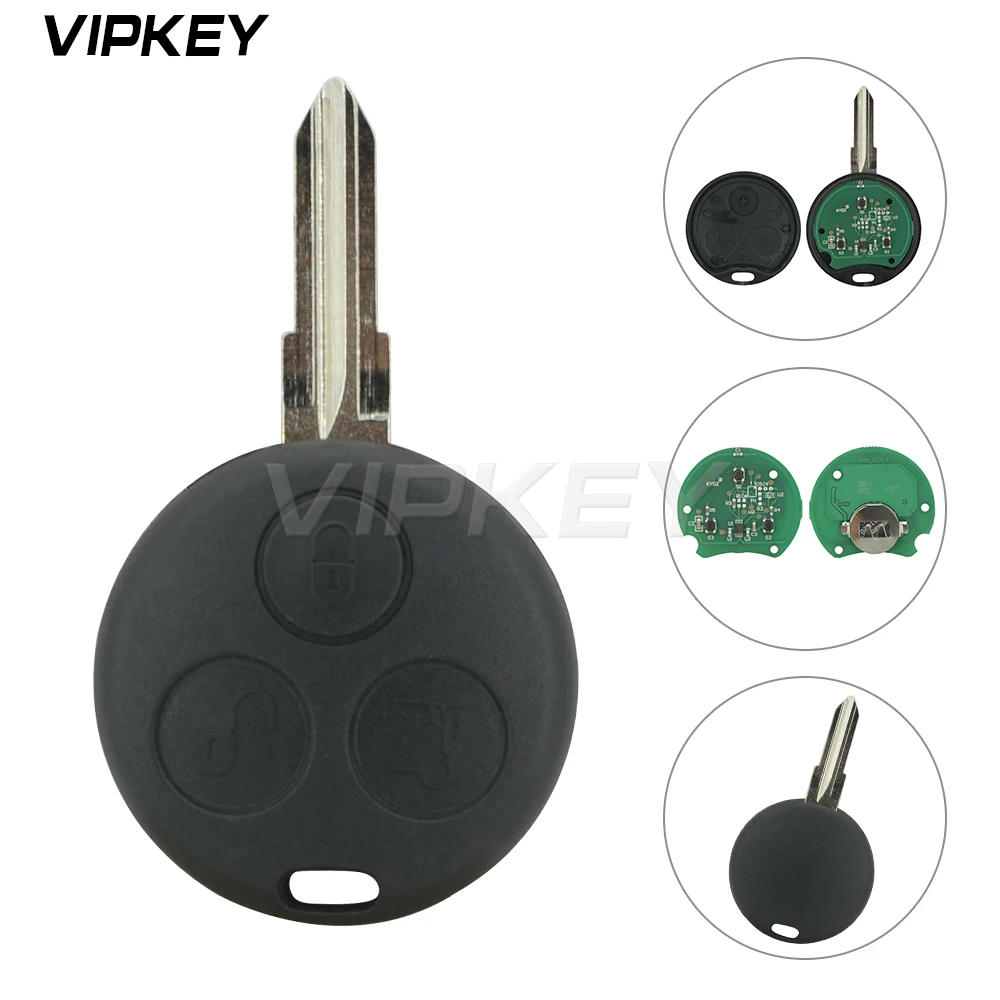 Remotekey Remote Control For Mercedes Smart FORTWO Smart ROADSTER Key 434mhz 3 Button Remote Key 2001 2002 2003 2004 2005 2006