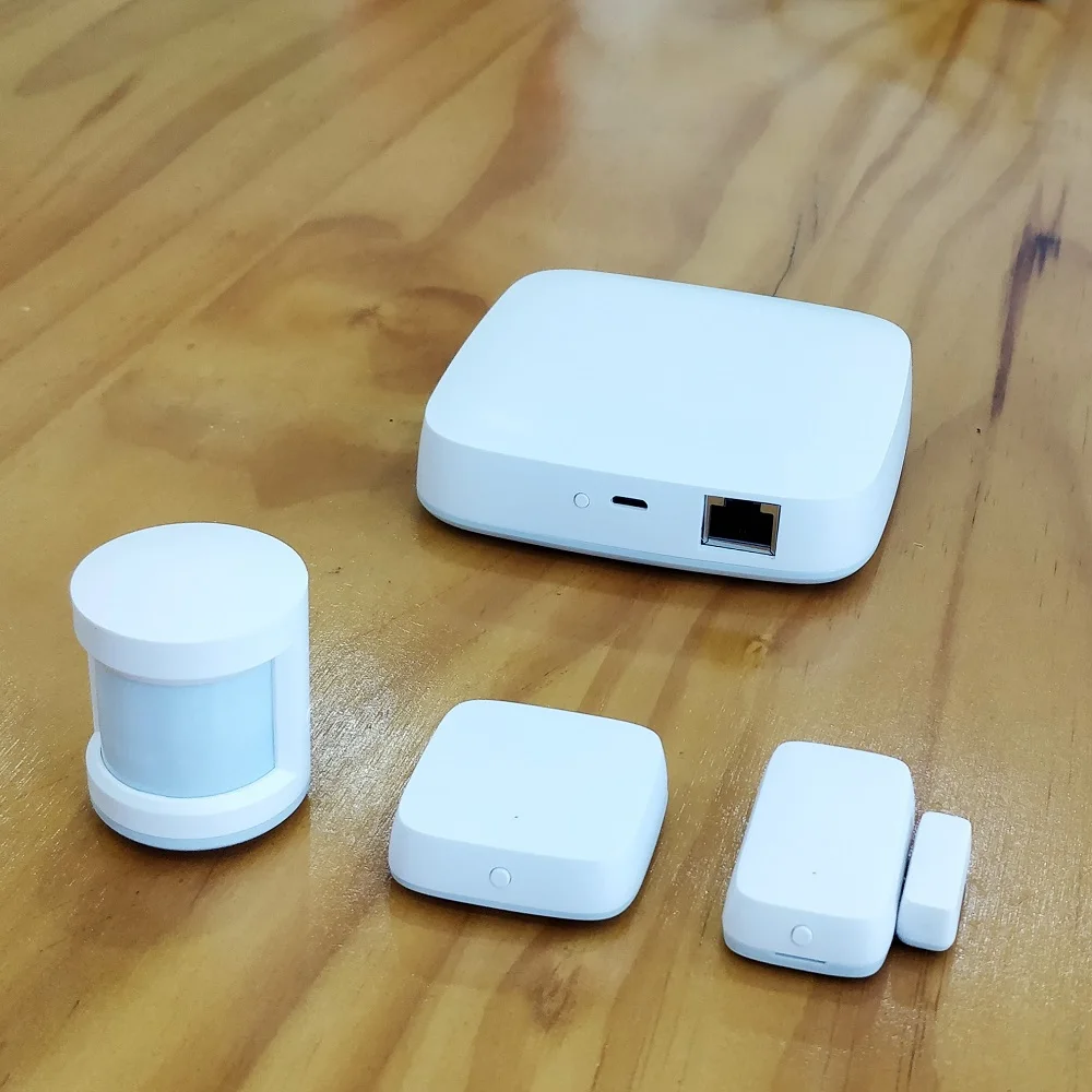 Tuya умный дом Zigbee шлюз концентратор настенный выключатель PIR/двери/датчик температуры и влажности, комплекты охранной сигнализации работает Alexa, Google