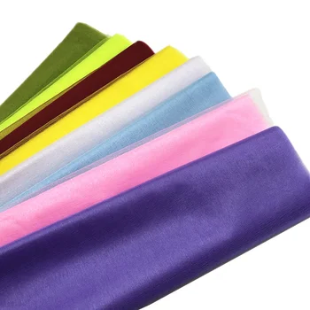 

10 Meter Sheer Crystal Organza Tulle Roll Fabric for Wedding Party Decoration Organza Chair Sashes Width 48cm Baby Shower Decor