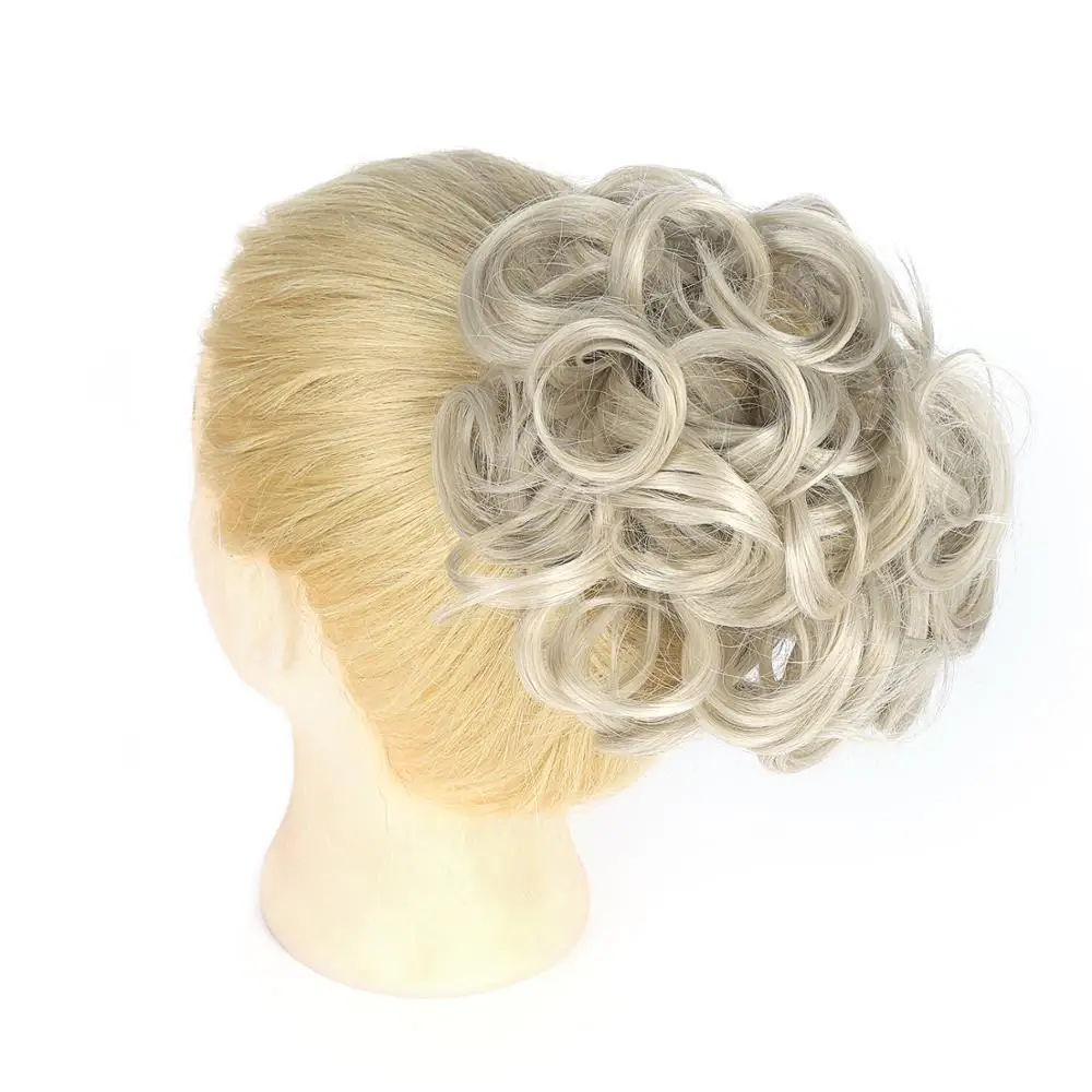 NeitsiSynthetic Hair Bun Messy Curly Scrunchie Chignon с эластичной лентой Updo shairpieces For Women Heat