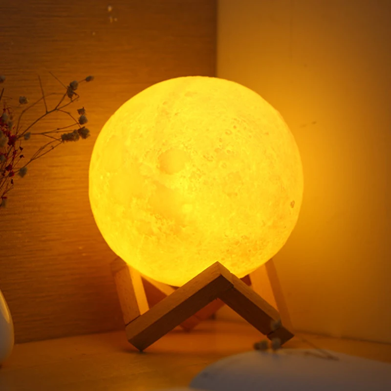  Moon Light Night Light 3D Print Rechargeable Moon Lamp Birthday Gift Creative Touch Switch Moon Lig - 4000078491430