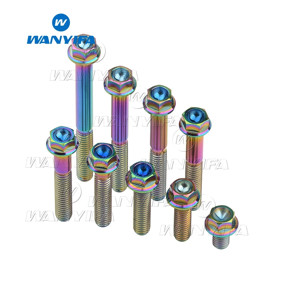 Wanyifa M6X10 15 20 25 30 35 40 45 50 60 мм титановый фланцевый шестигранный болт цвета