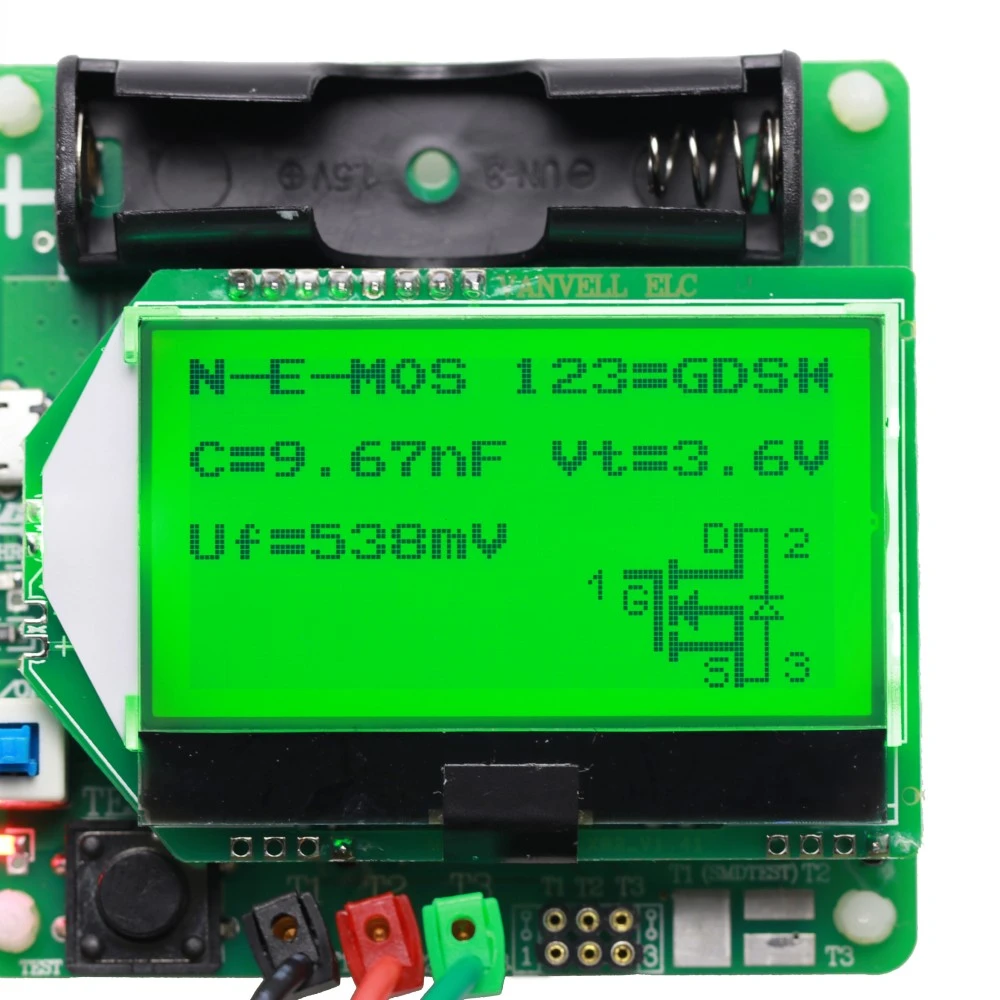 carcasa Probador gráfico de transistores DIY de 3 7 V  multímetro digital LCD  condensador inductor de diodo  medidor ESR 