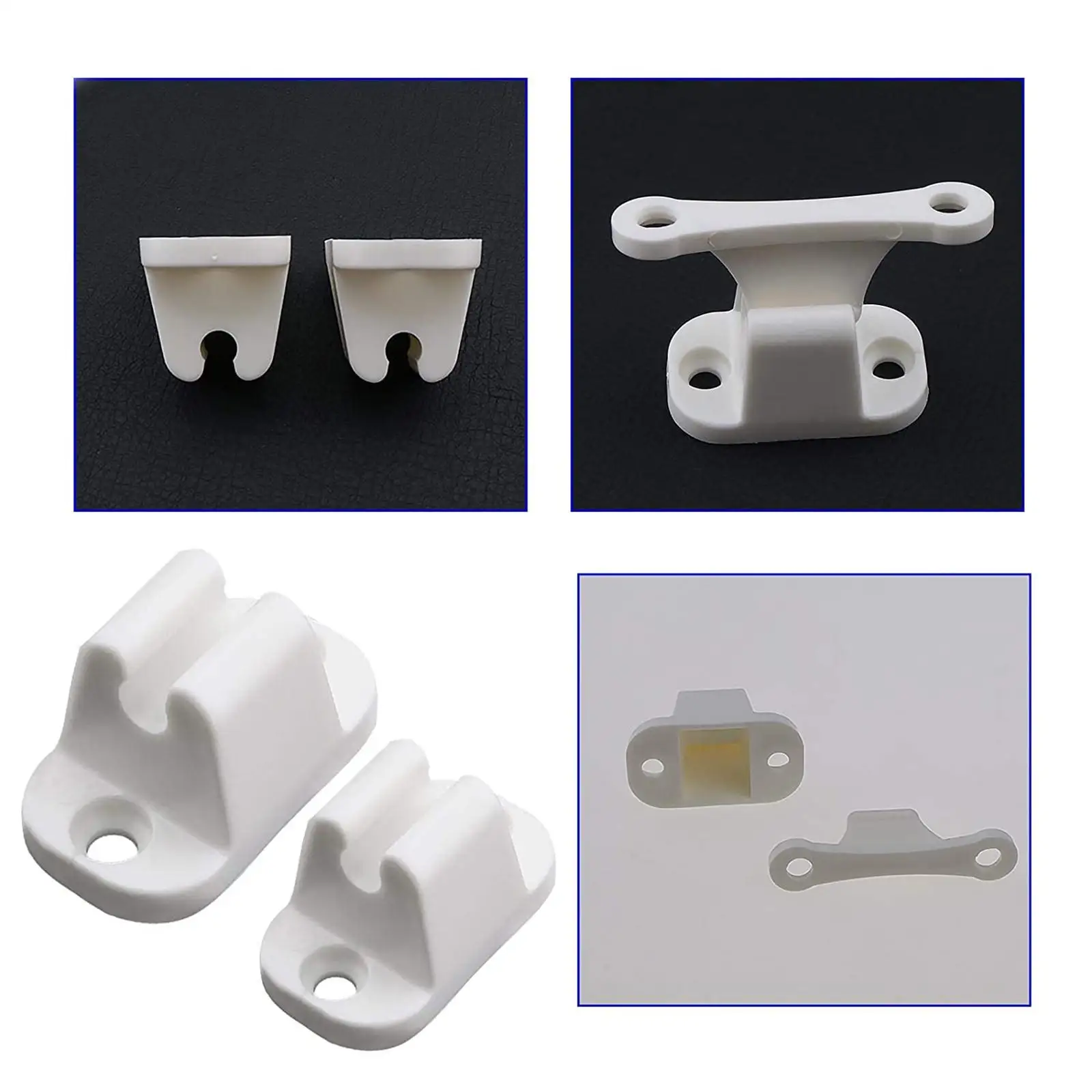 2x Caravan RV Motorhome Camper Main Door Gate Push Catch Retainer Clip Holder Stay Spacer Caravan Boat Accessories White Nylon caravan door catch