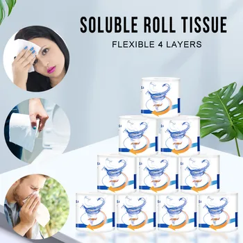 

10 Rolls Large Toilet Paper Soft Primary Wood Pulp Non-irritating 4-Ply Toilet Paper Household Bathroom Toilet Paper Roll #LR4