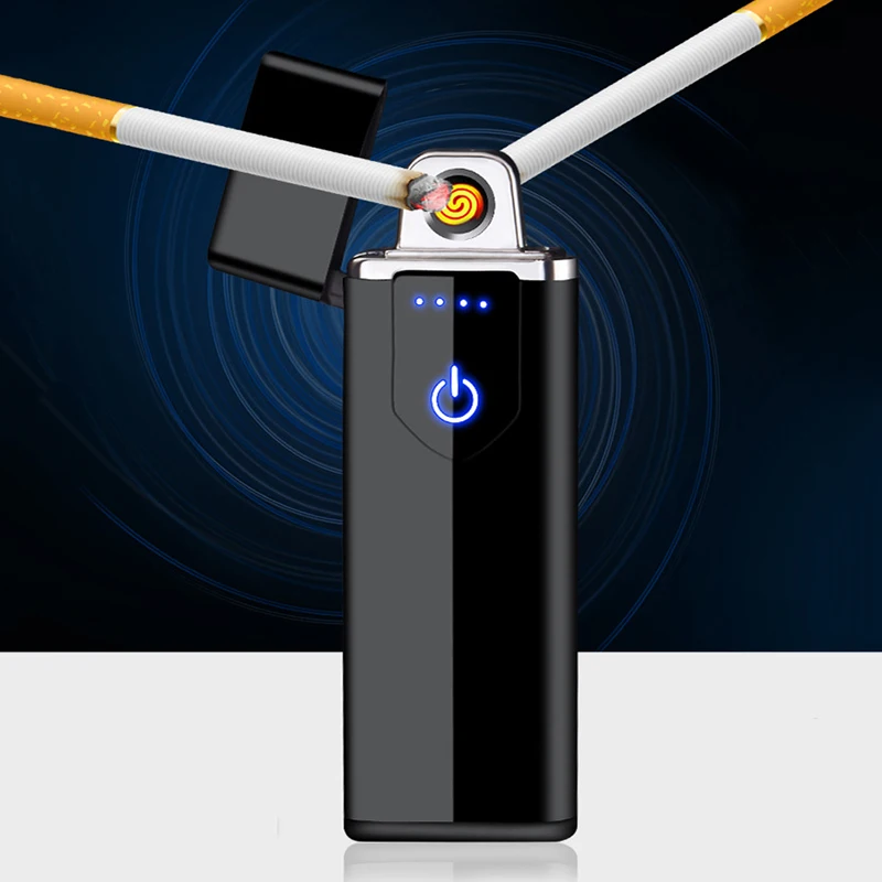 Сенсорный датчик Ub зарядка Зажигалка Креативный отпечаток пальца сенсорный экран ветрозащитная индивидуальная дымовая Зажигалка ультратонкая