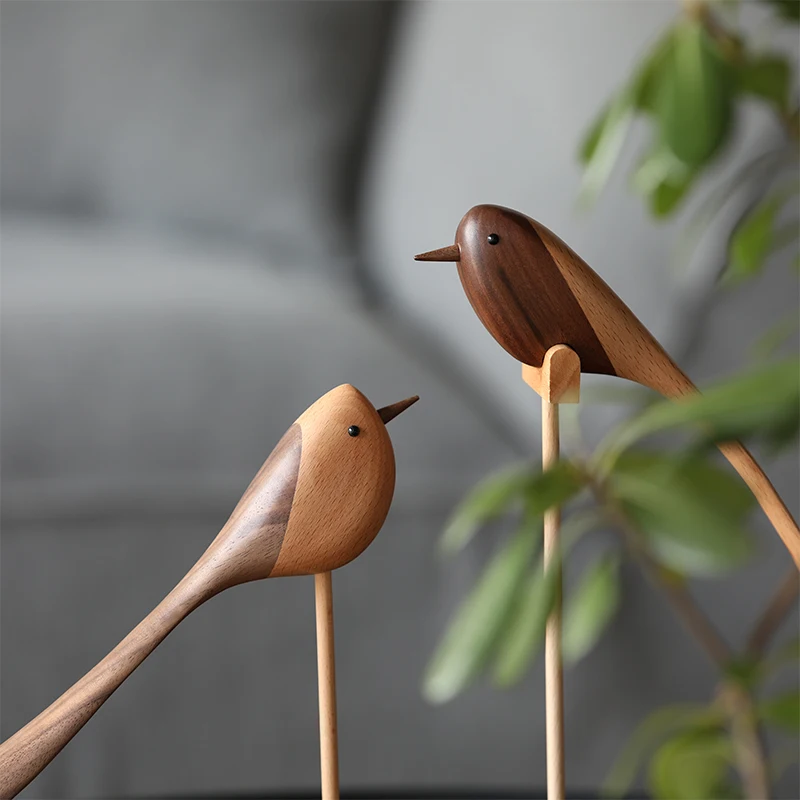 Датское дерево имитация птицы украшения дома деревянные украшения автомобиля креативные Ins птица