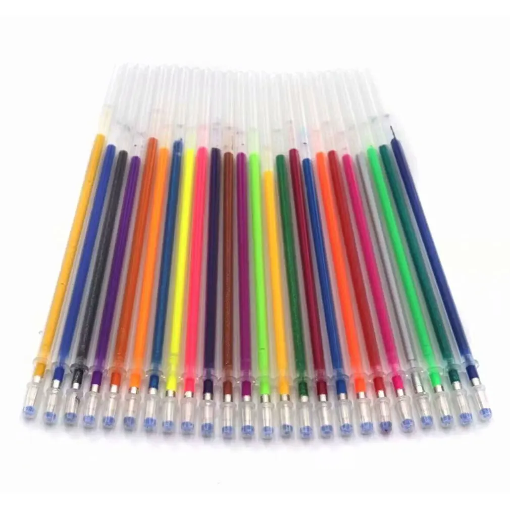 48 pcs/set 48 Colors Gel Pen Refill Multi Colored Painting Gel Ink Ballpoint Pens Refills Rod for Handle School Stationery