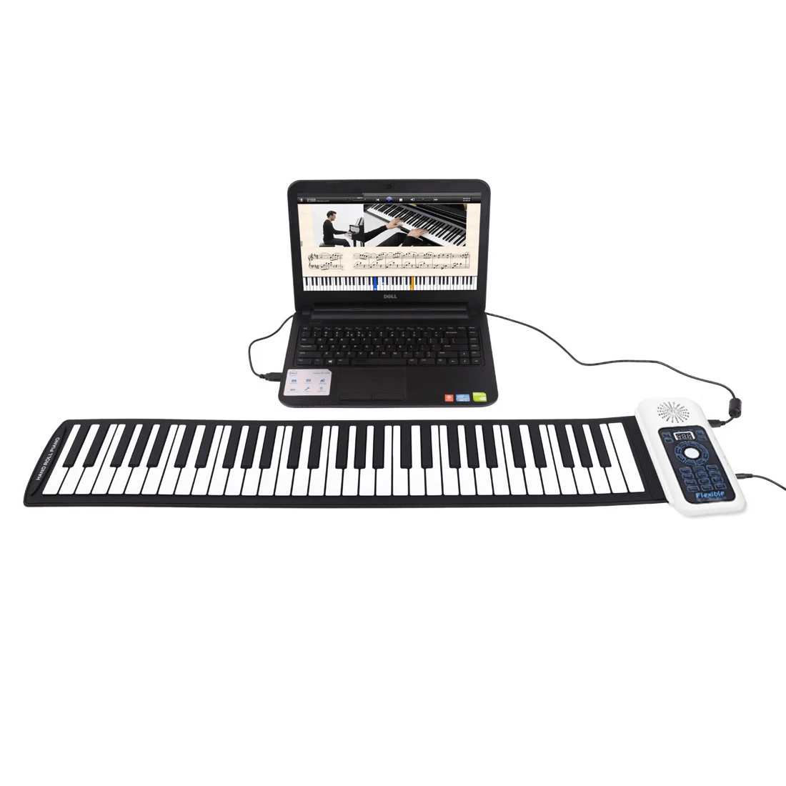  88 Keys Portable USB MIDI Roll Up Piano Silicone Electronic Flexible Keyboard Organ Built-in Speake
