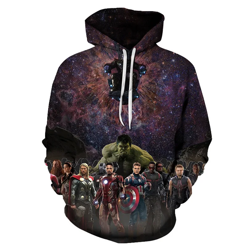 New Fashion The Avengers Design Sweatshirt Hoodies Mens Thanos Printed Streetwear Homme Spring Long Sleeve Pullover Man Jacket - Цвет: AFKH3290(Asian Size)
