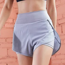 Шорты для занятий йогой и фитнесом женские шорты для бега 2 в 1 из тонкой сетки стрейч быстросохнущие брюки и T8