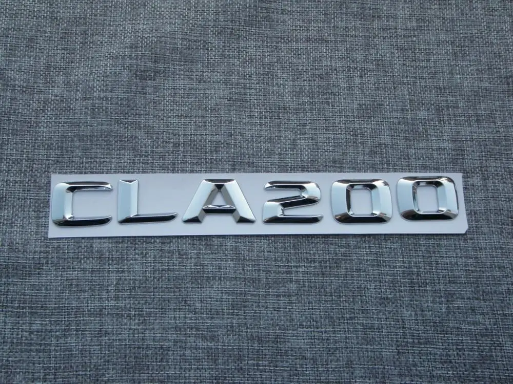 shiny silver 3D шрифт хромовые буквы CLA 200 эмблемы значки багажника для Mercedes cl200 - Цвет: shiny silver