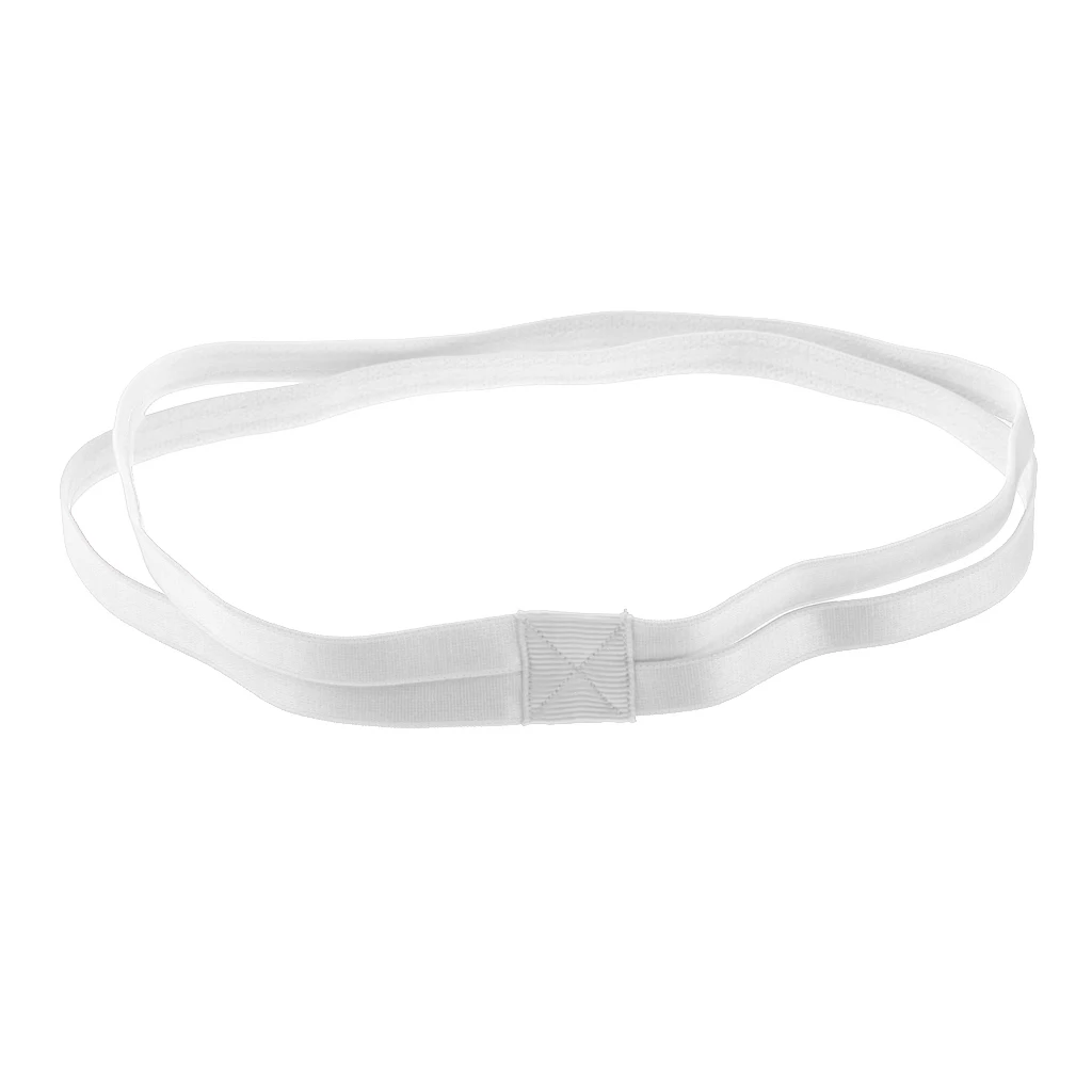 White One Size Head Эластичная спортивная повязка на голову, нескользящая, для спортзала, йоги, танцев, бега, двойная лента для волос - Цвет: White One Size Head