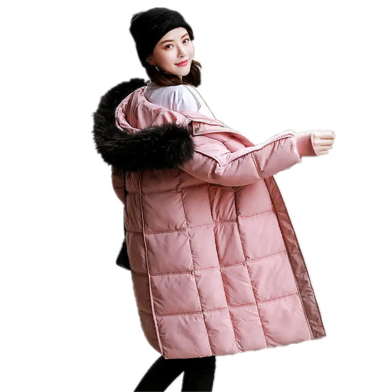

Winter Jacket Women Oversize Coat Loose Warm Padded Long Sleeve Down Cotton Coat Female Long Sleeve Jacket Women Clothing Q1868