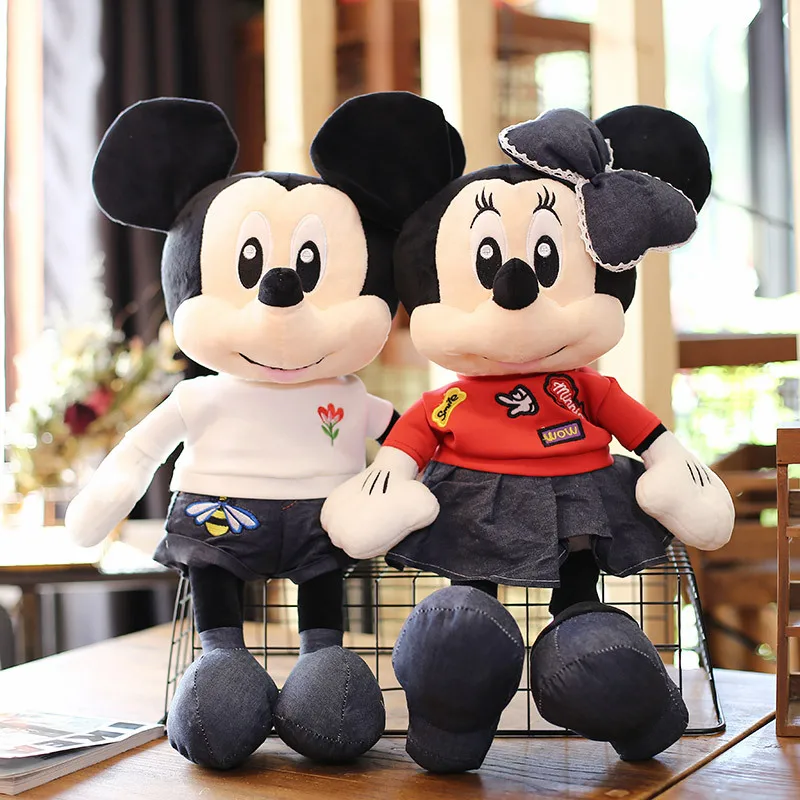 

Креативная плюшевая игрушка Disney с Микки и Минни, кукла Микки Маус, парные подарки для девочек и детей на день рождения