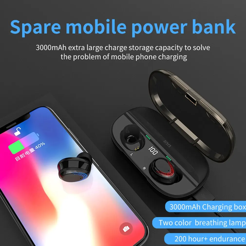 Earphones 5 0 K3 Handsfree Headphone Sports Earbuds Gaming Headset Phone Wireless Headphones 3D Stereo High Sound