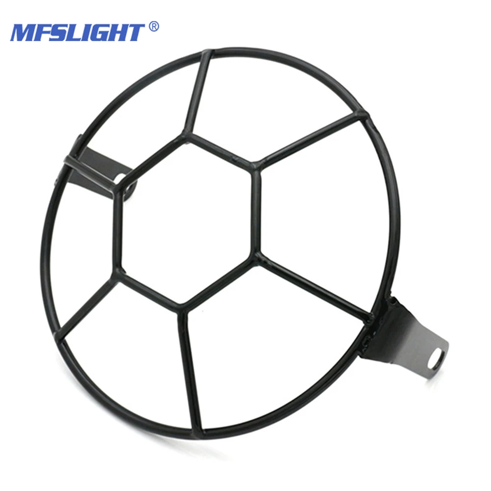 

6.5 Inch Retro Football Motorcycle Headlight Grill Cover Mask Side Mount Motor Headlamp Grill Bracket Protector for Cafe Racer
