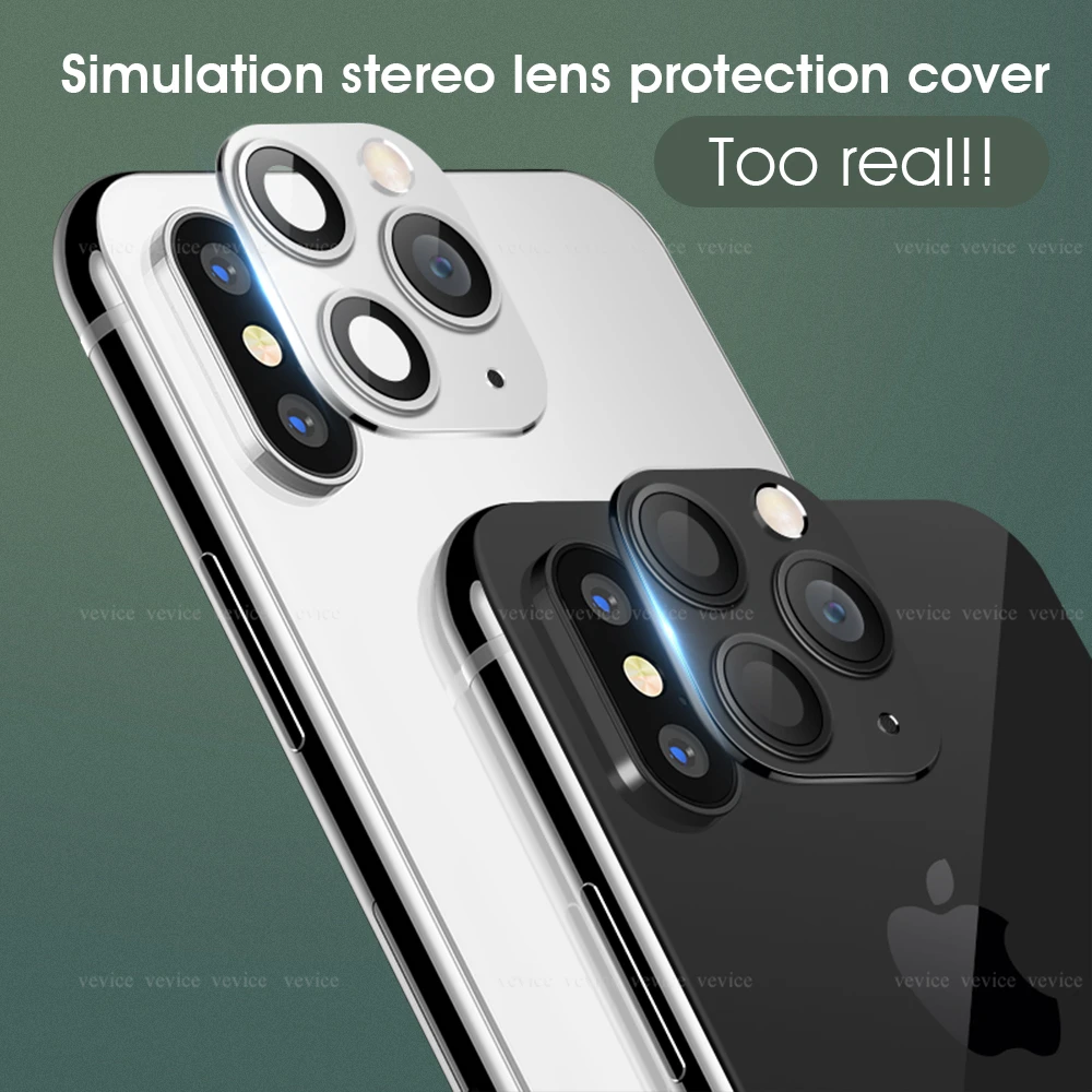 

Metal Sticker Camera Lens Seconds Change Cover For iPhone X XS XR XsMax Fake Sticker Camera For iPhone 11 Pro Max Protector Ring