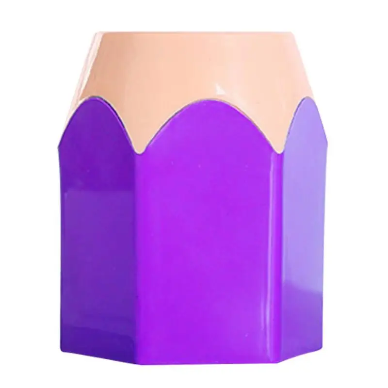 Ваза для ручек горшок держатель щеток для макияжа канцелярская настольная стойка офисные принадлежности - Цвет: Фиолетовый
