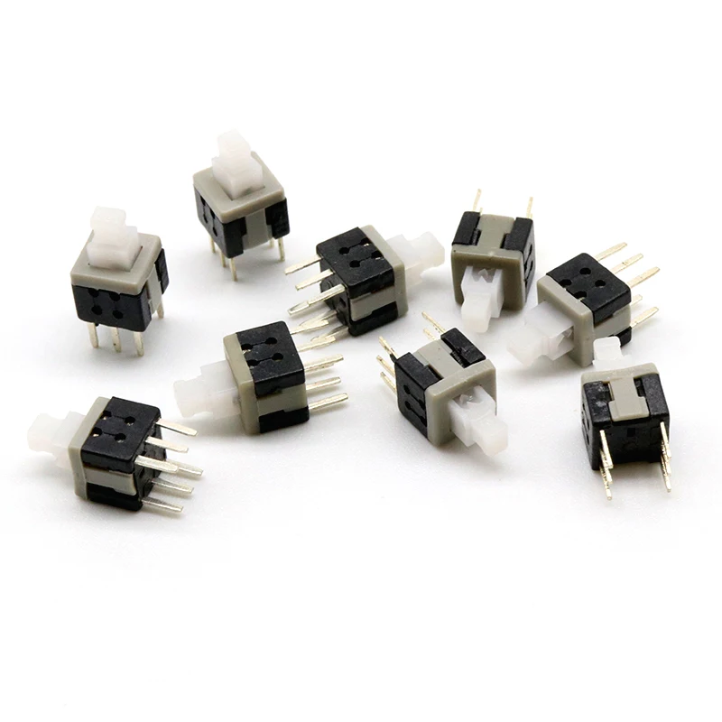 Free shipping 1000pcs/Lot 5.8*5.8mm Self-locking / UNlock  Push Button Switch 6 Foot 6P Small Square Switch 5.8x5.8 mm