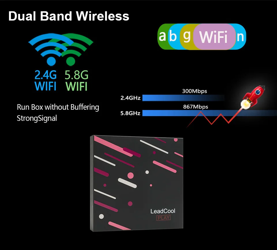 Smart 4K Android 9.0TV Box Leadcool Play DDR3 4G RK3318 QuadCore Support 2.4/5GWifi Media Player Set-top Box With Remote Control