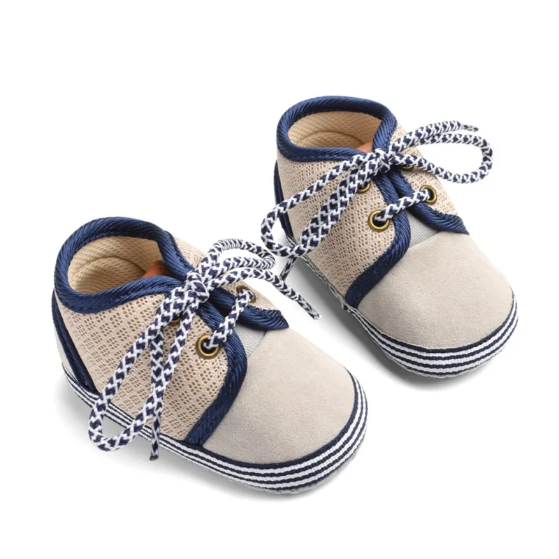  Baby Shoes Baby The First Walker Shoesborn Blue Pattern Round Lace Cotton Mesh Stitching Shoes Baby