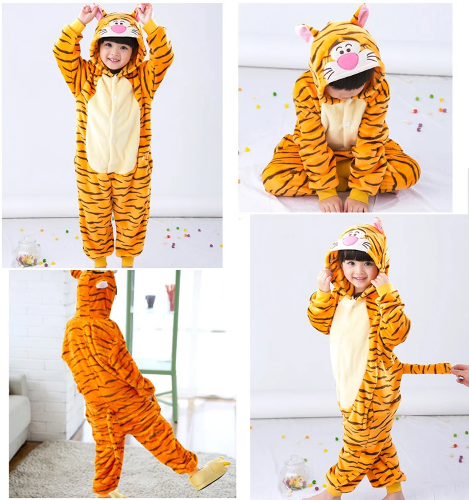 Детская Пижама с единорогом; пижама в виде жирафа для мальчиков и девочек; комбинезон; одежда для сна; теплая Фланелевая пижама; костюмы кигуруми для детей