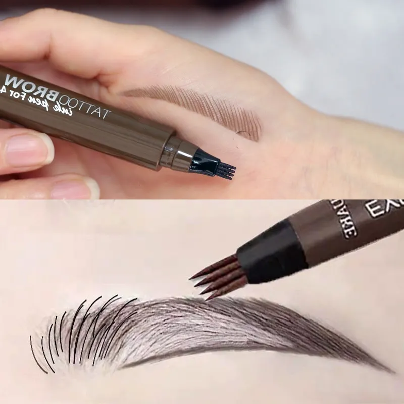 4 Points Eyebrows Pen 4d Hair-like Eyebrow Tattoo Pen Waterproof Fine  Sketch Liquid Lazy 4d Imitation Ecological Eye Brow Pencil - Eyebrow  Enhancers - AliExpress