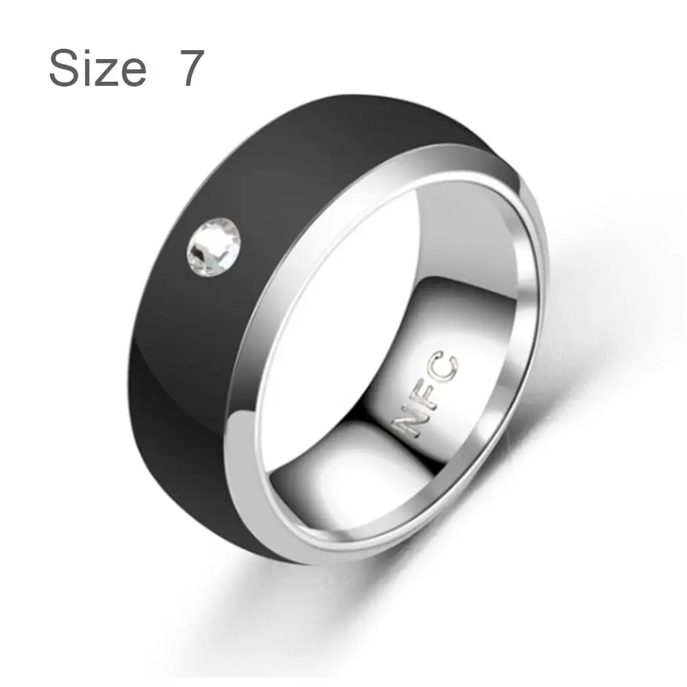Black Size 7 NFC многофункциональное умное кольцо для всех Android технологии палец Смарт носить палец цифровое кольцо - Цвет: Black Size 7