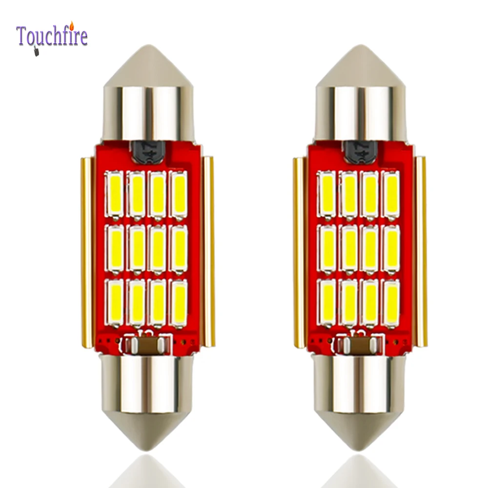 100 шт. Авто C5W гирлянда 4014 12SMD 31/36/39/41 мм Canbus LED Автомобильные лампы для чтения купол
