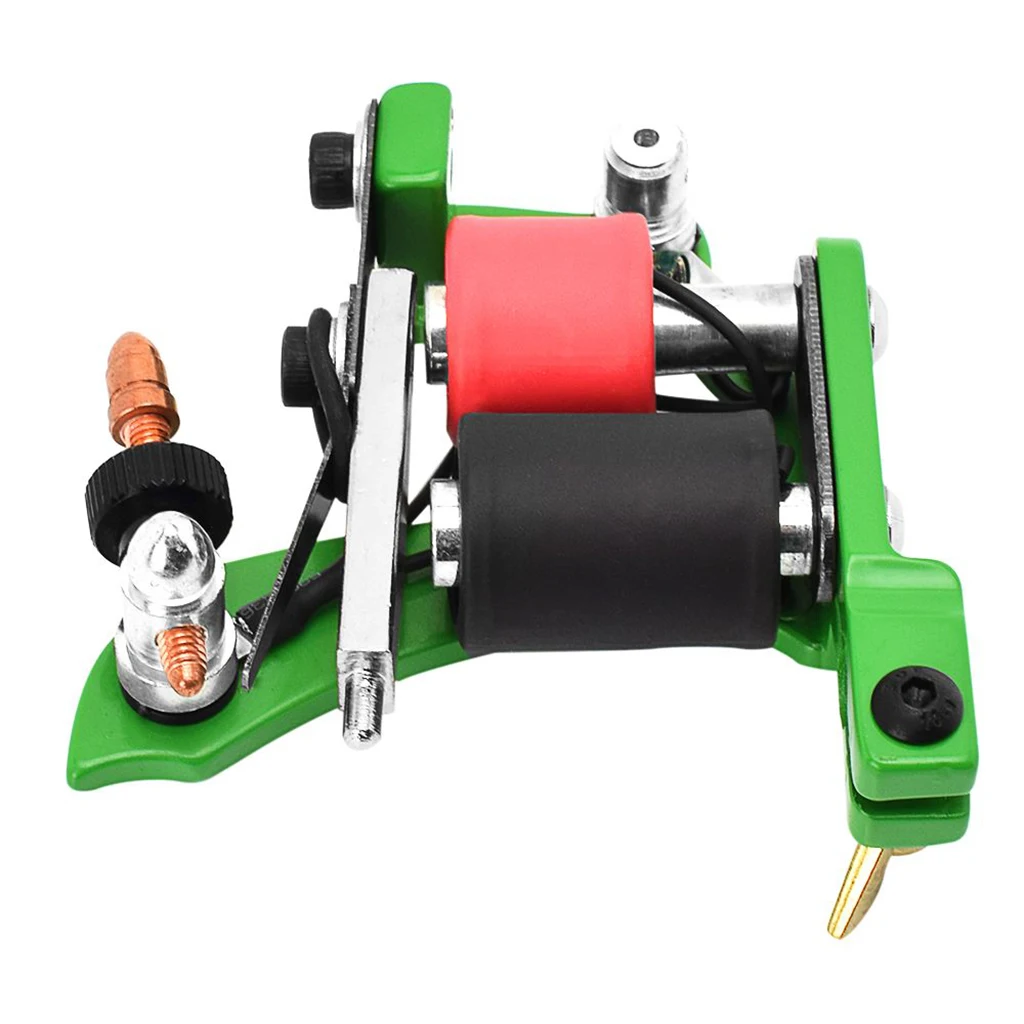 Aluminum Alloy 10 Wraps Coils Tattoo Machine Gun For Liner Shader Green