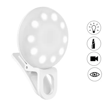 

Upgraded Universal Mini Selfie Light Dimmable Portable Rechargeable Fill Light Clip-on for iPhone Android iPad Camera Light Lamp