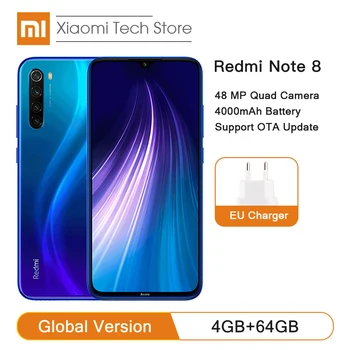 

Global Version Xiaomi Redmi Note 8 4GB 64GB Smartphone Snapdragon 665 Octa Core 48MP Camera Mobile Phone 6.3" Screen 4000mAh