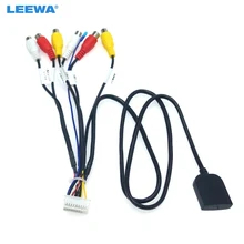 Leewa 20 pinos de interface estendida rca AUX-IN/para fora cabo com slot sim para android unidade principal estéreo # ca6345