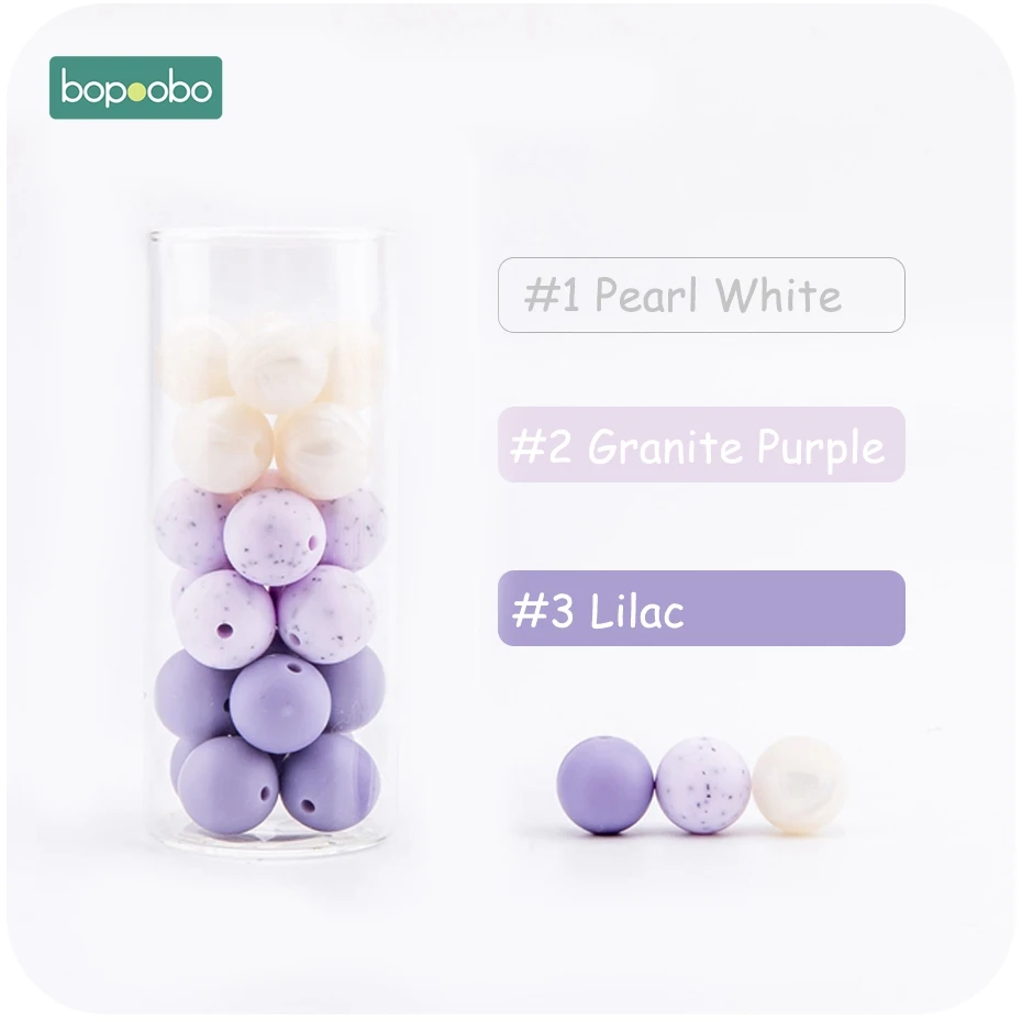 New Purple Bopoobo 500 шт Силиконовые бусины 12 мм Жемчуг силиконовые пищевые Детские Прорезыватели для зубов DIY кормящих браслет кулон грызунов детский Прорезыватель - Цвет: New Purple