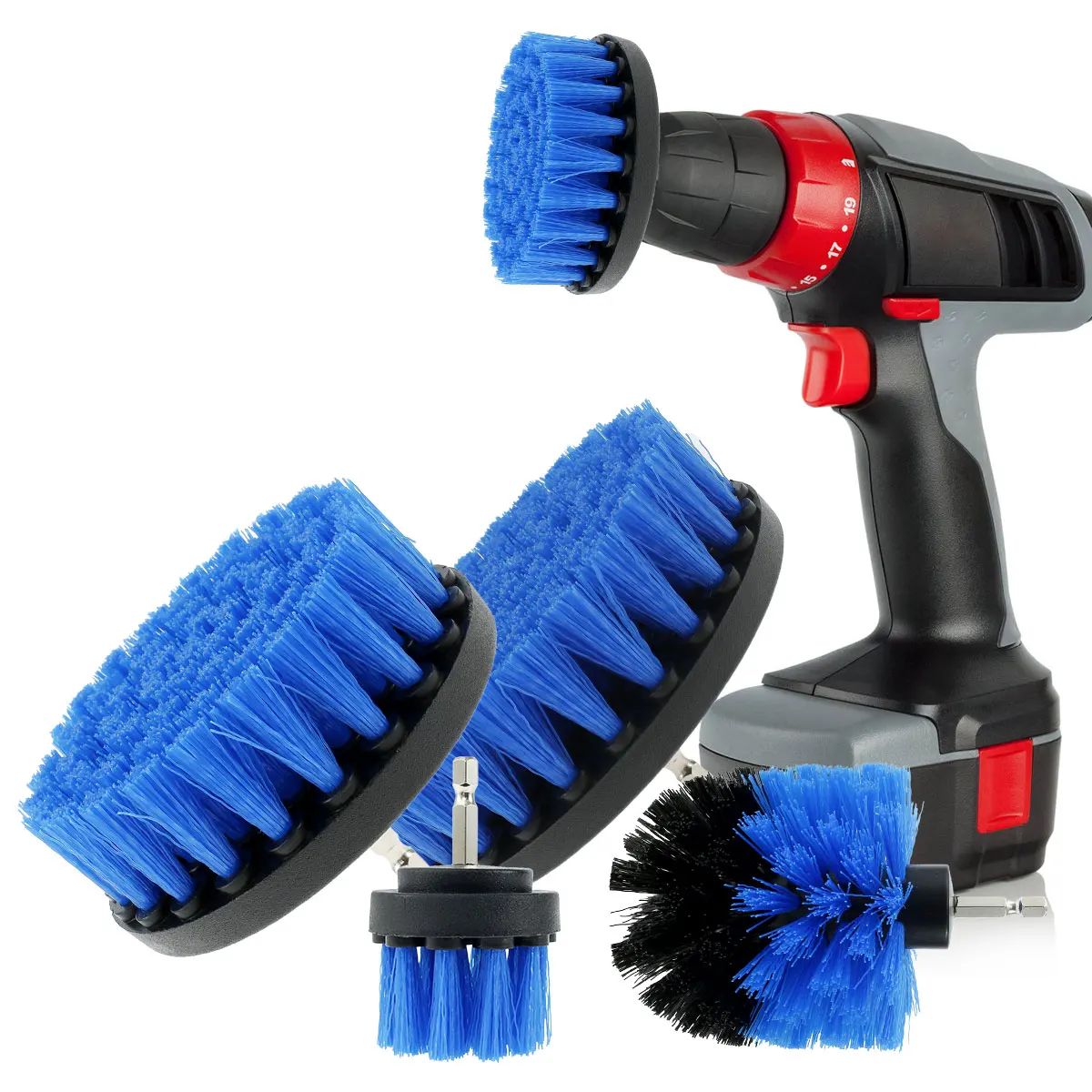 4Pcs/Set Combo Power Scrubber Cleaning Drill Brush Tile Grout Tub Cleaner Tools 