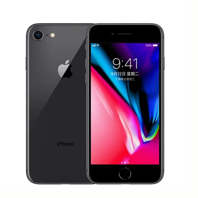 Разблокированный Apple iPhone 8, 1821 mALTE, используемый мобильный телефон, 2 Гб ОЗУ, 4,7 дюймов, МП, шестиядерный, отпечаток пальца, iOS смартфон, Apple, NFC - Цвет: Black