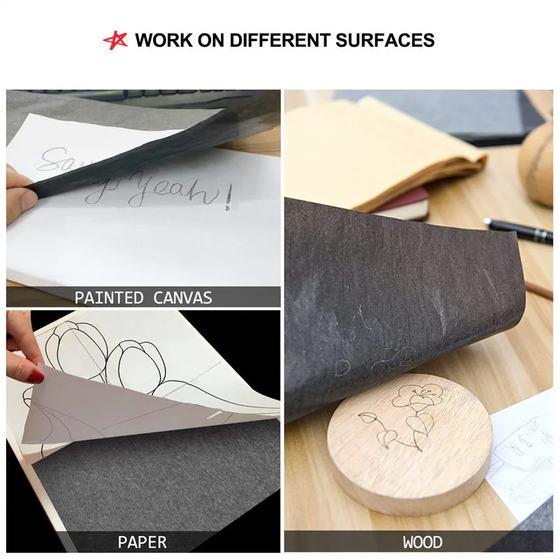 30Pcs/Set Carbon Paper Black/Blue A4 Painting Tracing Paper Graphite Painting Reusable Double Sided Carbon transfer carbon paper