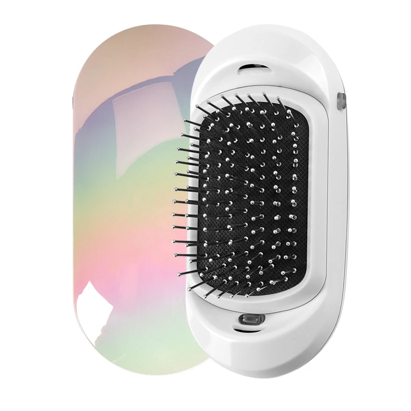 Многоцветный 2.0 Fashionic Hair Brush Portable Electric Ionic Hairbrush Vibrating Scalp Massage Comb Double Negative Ions Release Antic-Stati - Цвет: Многоцветный