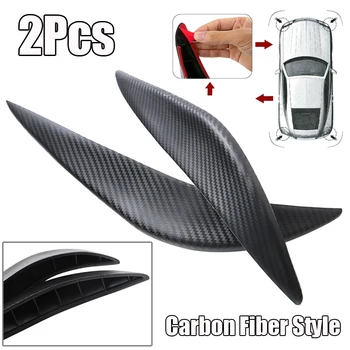 

Carbon Fiber Black Bumper Strip PVC Plastic Exterior Car Protector Useful