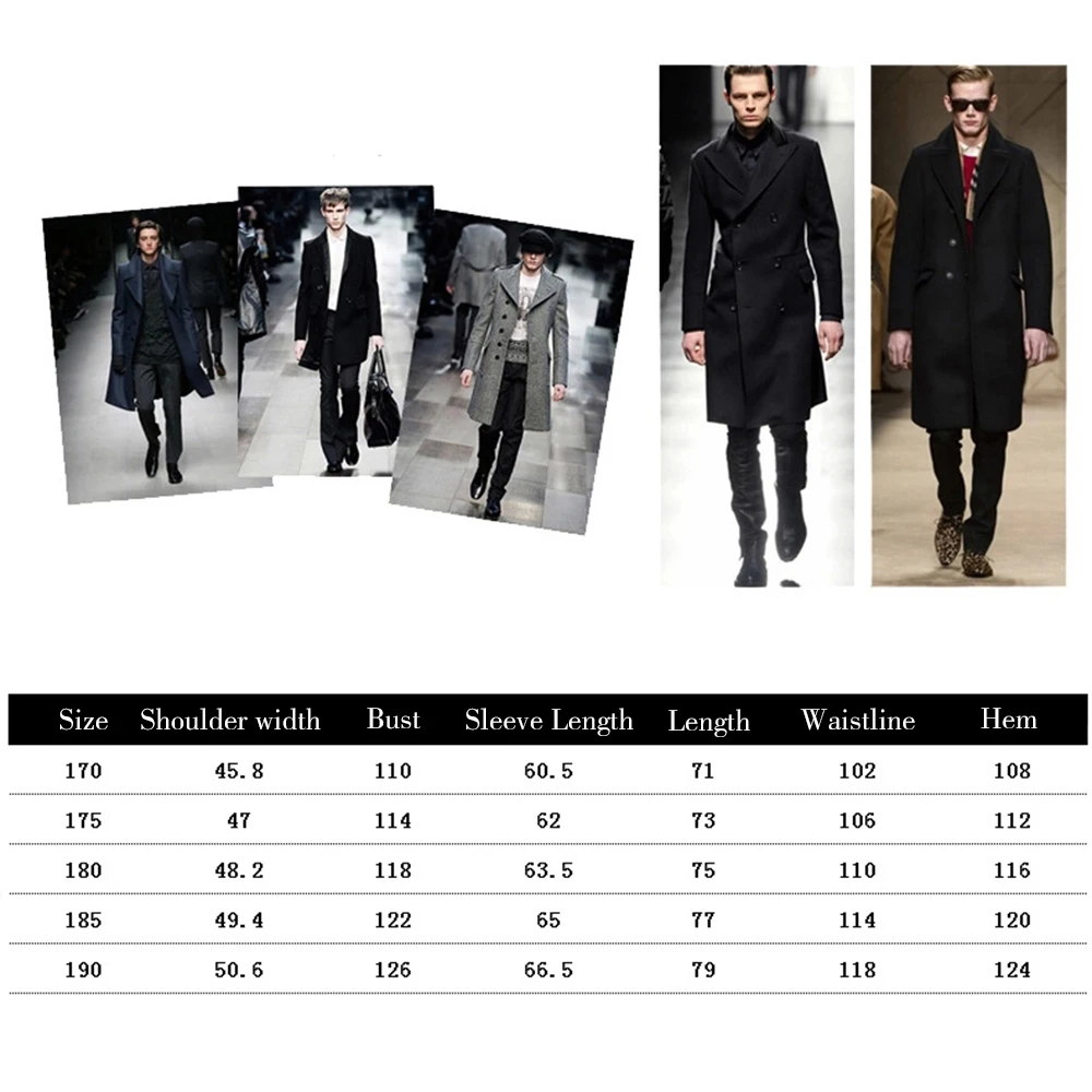 Новое осенне-зимнее мужское шерстяное пальто, теплое Мужское пальто с двойным воротником, большие размеры, пальто, куртка