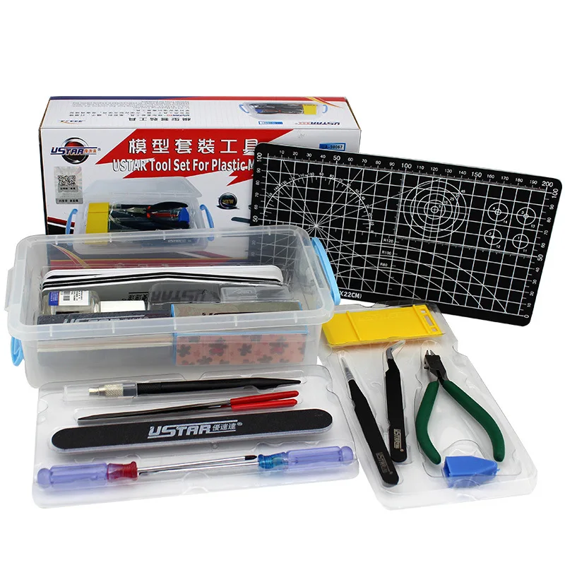 Excellent Tool Tweezers Model Speed up Set Cutting Pliers Gundam Non-Article File Full Set of 18