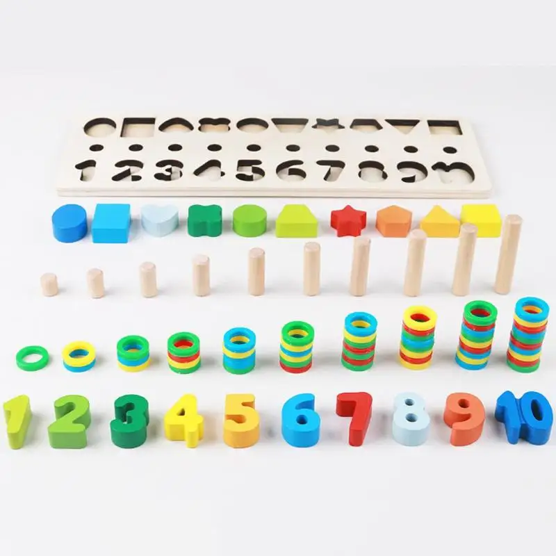 Деревянный Цифровой Форма матч Обучающие игрушки детей количество доска соответствия Математика Монтессори обучающий инструмент