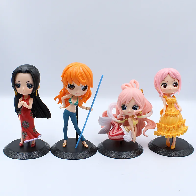 Anime One Piece Nami Boa Hancock Shirahoshi Rebecca Action Figure Collection Cute Model Toys 