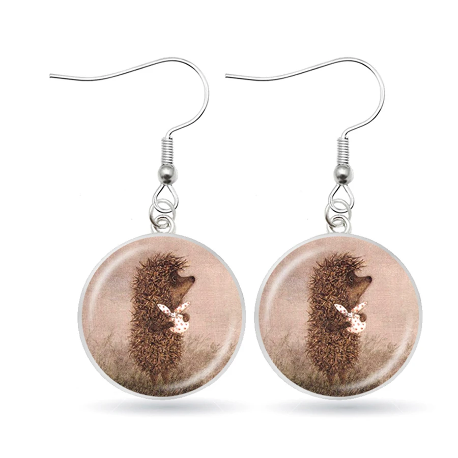 Lovely Hedgehog Dangle Earrings In The Fog Earring Cute Mini Zoo Animal Jewelry Aretes Statement | Украшения и аксессуары