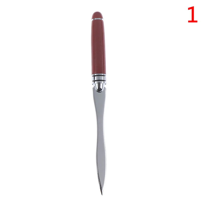 Wood Handle Letter Opener Stainless Steel Letter Opening cut paper Knife Split file envelopes for School Student Stationery - Цвет: wooden handle silver