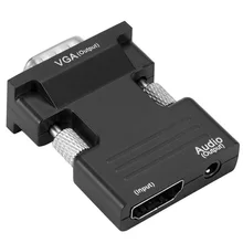 

HDMI-Compatible To VGA Adapter TV Box 1080P PC Aux Jack 3.5 Video Audio Cable Converter Projector Monitor Projetor Display Port