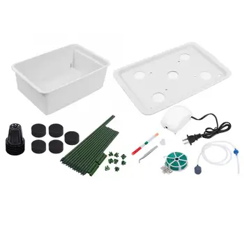 

US Plug 110V 5 Holes Soilless Hydroponic Kit Rack Water Planting System for Tomato Cucumber